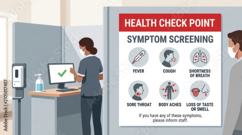 Health Screening Checkpoint For Public Safety And Wellness