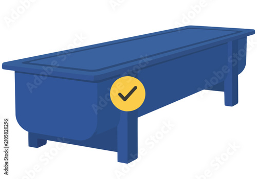 Photos A flat vector illustration of a blue solar thermal pasteurizer indicator