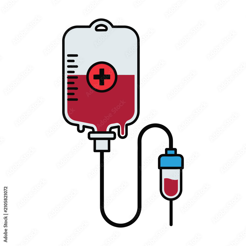 Obraz premium Intravenous Drip Bag with Medical Blood Transfusion Equipment for Hospital Care