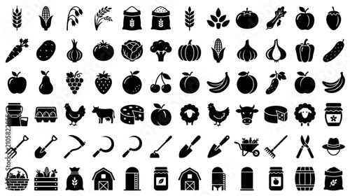 Konstfotografi Farm and Garden Icons Set