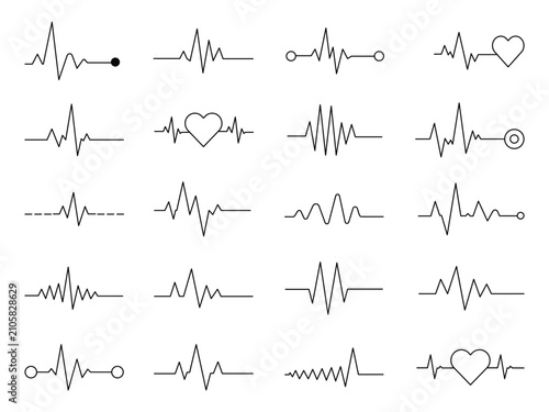 Canvastavla Heart Pulse Icons - Graphic Icon Series