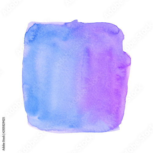 Blue and Purple Watercolor Gradient Square Shape Isolated