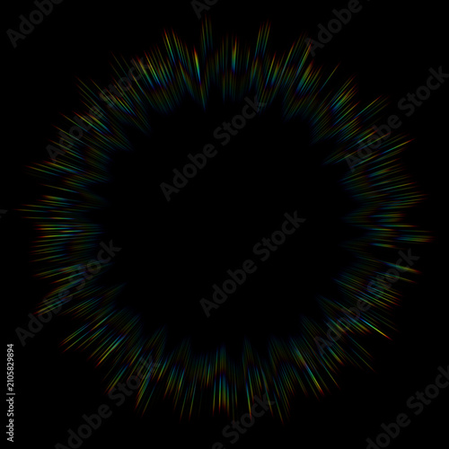 Konstfotografi Circular rainbow spectral lens flare and chromatic aberration light burst ring