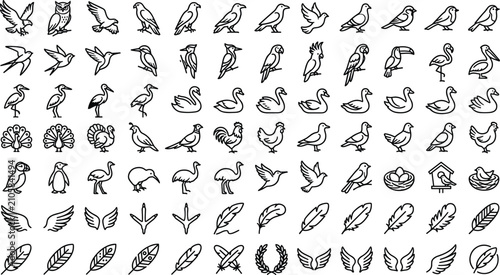Foto Wildlife sanctuary signage vector compilation featuring decorative wing plumage