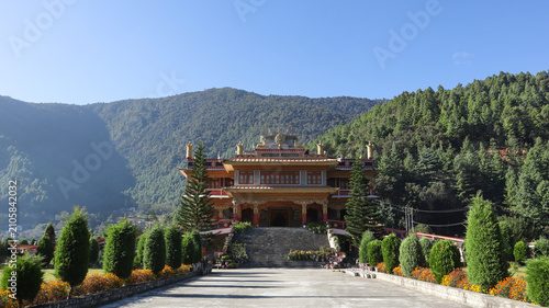 Konstfotografi Thupsung Dhargye Ling Monastery in Dirang, Arunachal Pradesh – Himalayan Buddhis