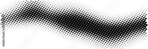 Canvastavla A dynamic wave pattern composed of black halftone dots of varying sizes, creating a gradient effect isolated on a clean white background