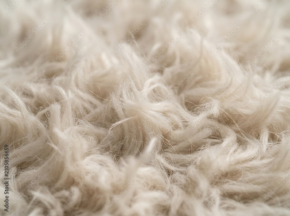 Fototapeta premium Close-up of soft white faux fur texture. Luxurious fluffy fabric background for fashion and design projects.