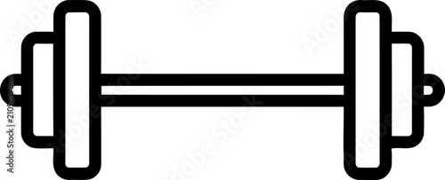 Tableau sur toile Simple barbell icon, weightlifting equipment for fitness and strength training