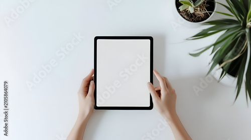 hand holding tablet pc