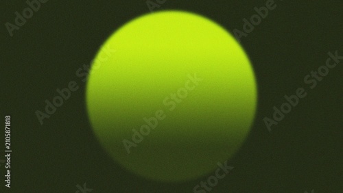Abstract neon green grainy orb with vintage film texture