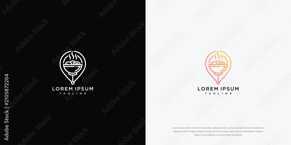Fototapeta premium Minimalist Hot Air Balloon Location Pin Logo for Travel and Adventure