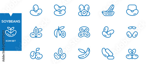 Photos Soybeans icons set eps file