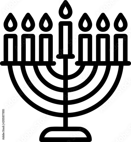 Fotografi Menorah with lit candles, symbol of Hanukkah and Jewish tradition
