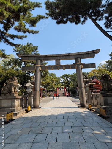 Sumiyoshi Taisha Stone Torii Gate Osaka Japan