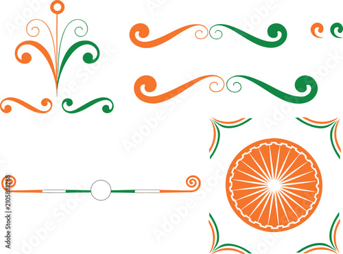 Vibrant Indian-inspired graphic elements for website or social media design