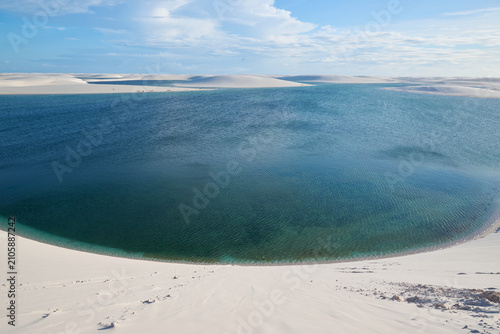 AERIAL VIEW OF A LAGOON IN DESERT