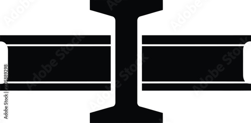 Foto Silhouette design of heavy industrial metal structural steel i beam vector