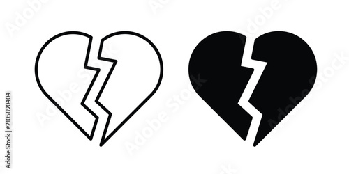 Bild auf Leinwand Broken heart icon vector graphic series