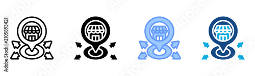 Tableau sur toile Market Position Icon Multiple Style Vector Illustration