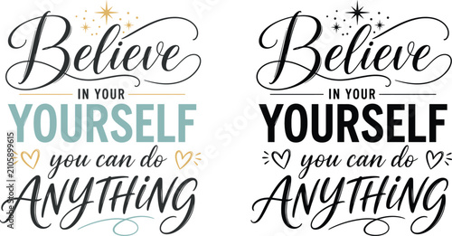 Foto Believe in yourself typography designs motivational quote isolated on transparen