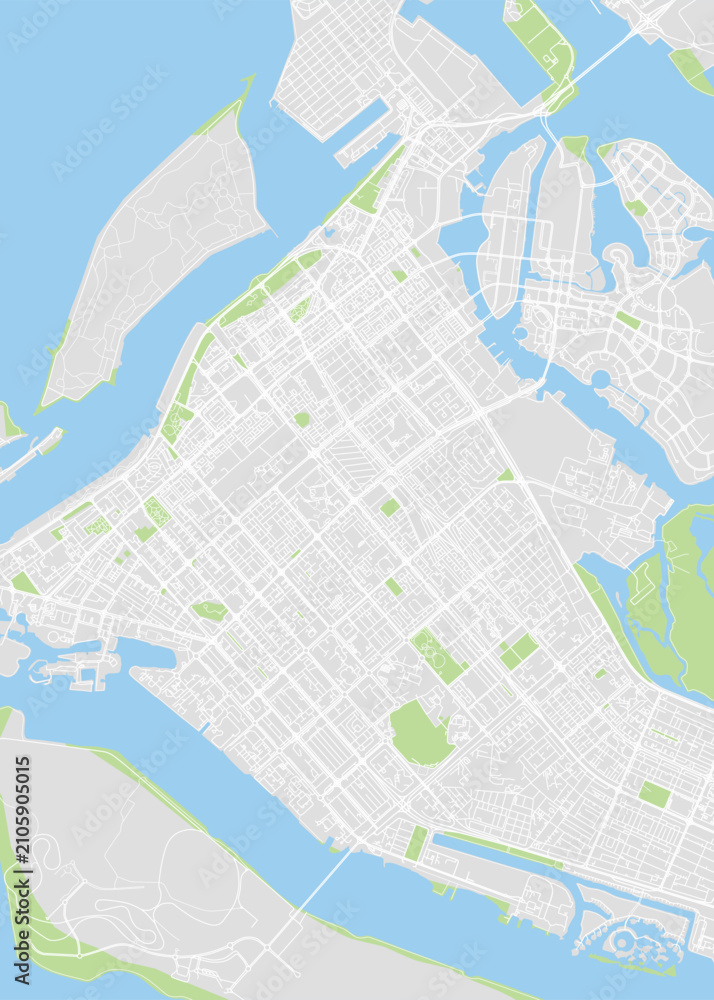 Obraz premium Color detailed plan city map Abu Dhabi is the capital city of the United Arab Emirates, UAE, street road map city, vector illustration