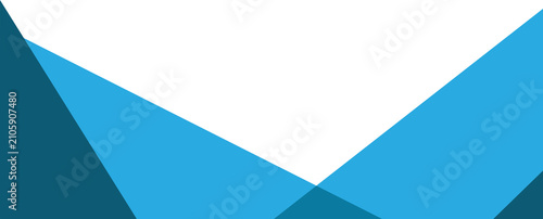 Quadro su tela Abstract geometric background, with sharp blue, triangles and white, negative sp
