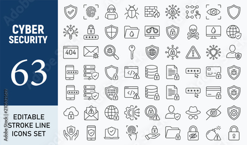 Photos Cyber security icon set