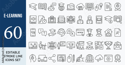 Foto E-learning icon set