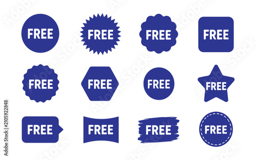 Free Label Badge and Sticker Collection Set Isolated on White Background Vector Illustration