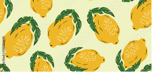 Vector illustration. Seamless fruit pattern.	
