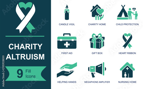 Photos Charity and altruism icon set