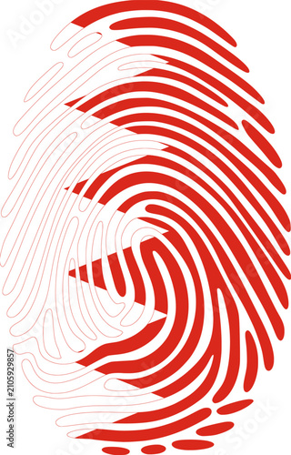 Bahrain Flag Fingerprint Identity Vector Bahraini DNA Heritage Graphic