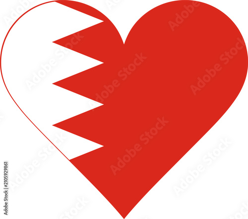 Bahrain Heart Flag Vector Graphic I Love Bahrain Patriotic Symbol