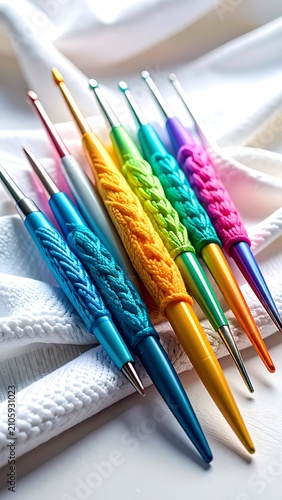 Rainbow colored pencils arranged neatly on table.