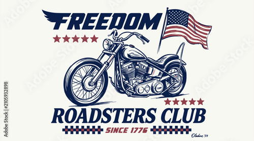 Fotografía Freedom roadsters club since 1776 patriotic spirit