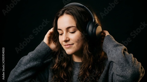 Woman with headphones