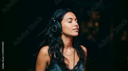 Woman with headphones