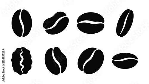 Blackcoffeebeansisolatedontransparentbackground