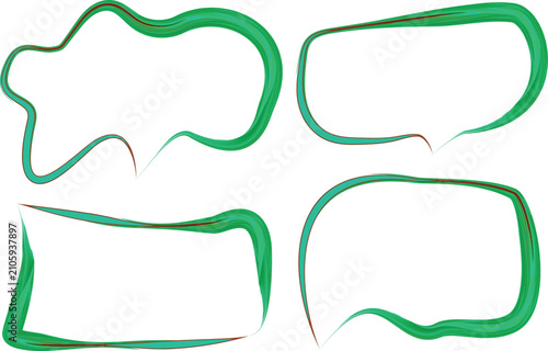 green creative cartoon stylized comic speech bubbles