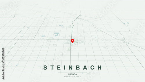 Cuadro en lienzo Modern minimalist vector map of Steinbach, Manitoba