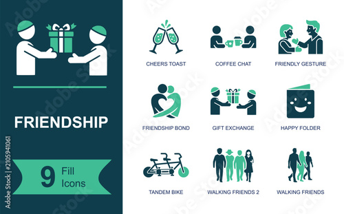 Fotografía Friendship icon set
