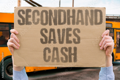 Картината върху платно "Secondhand Saves Cash" Used goods are budget-friendly