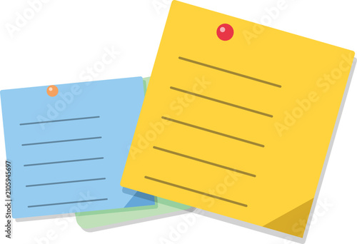 Colorful paper sticky notes pinned to a wall for organized task management