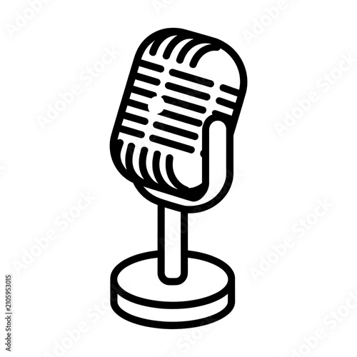 Classic retro microphone icon for audio and podcast design
