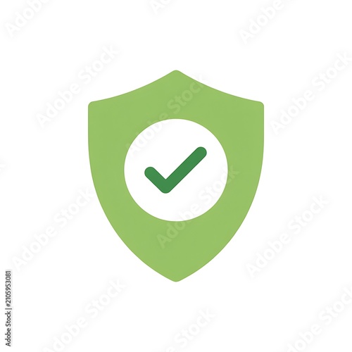 Green shield icon with a check mark symbol
