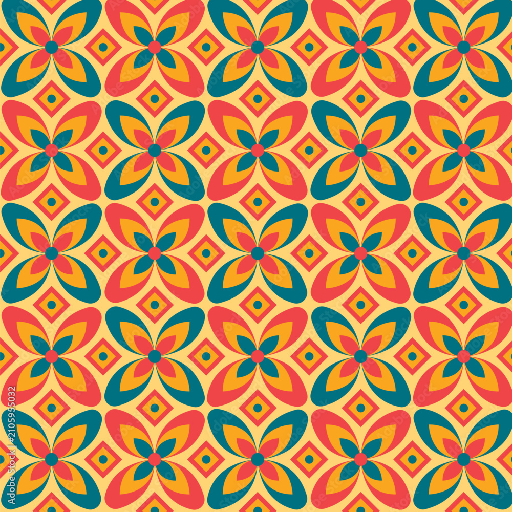 Fototapeta premium Geometric groovy pattern