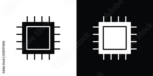 Photos Computer microchip icon flat symbols pack