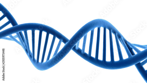 Картината върху платно Isolated blue DNA double helix structure genetic code for scientific research an