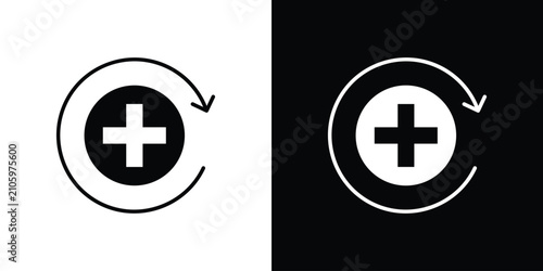 Konstfotografi Recovery icon flat symbols pack