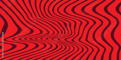 Konstfotografi Red wavy lines abstract background